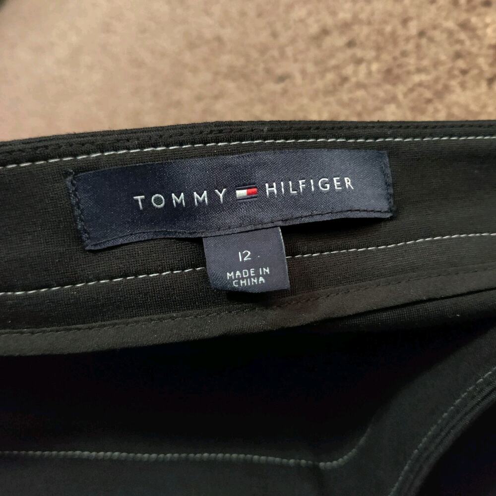 NWT Tommy Hilfiger Leggings Women's 12 Stretch Active Pants Black White ( New ) - Picture 4 of 11